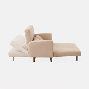 Beige convertible sofa bed with adjustable backrest, modern home decor from HOCC UAE