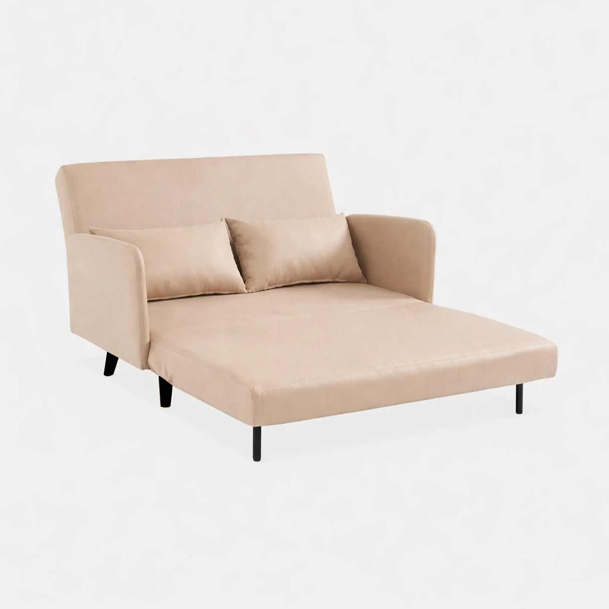 Beige convertible sofa bed with cushions, modern home decor from HOCC UAE