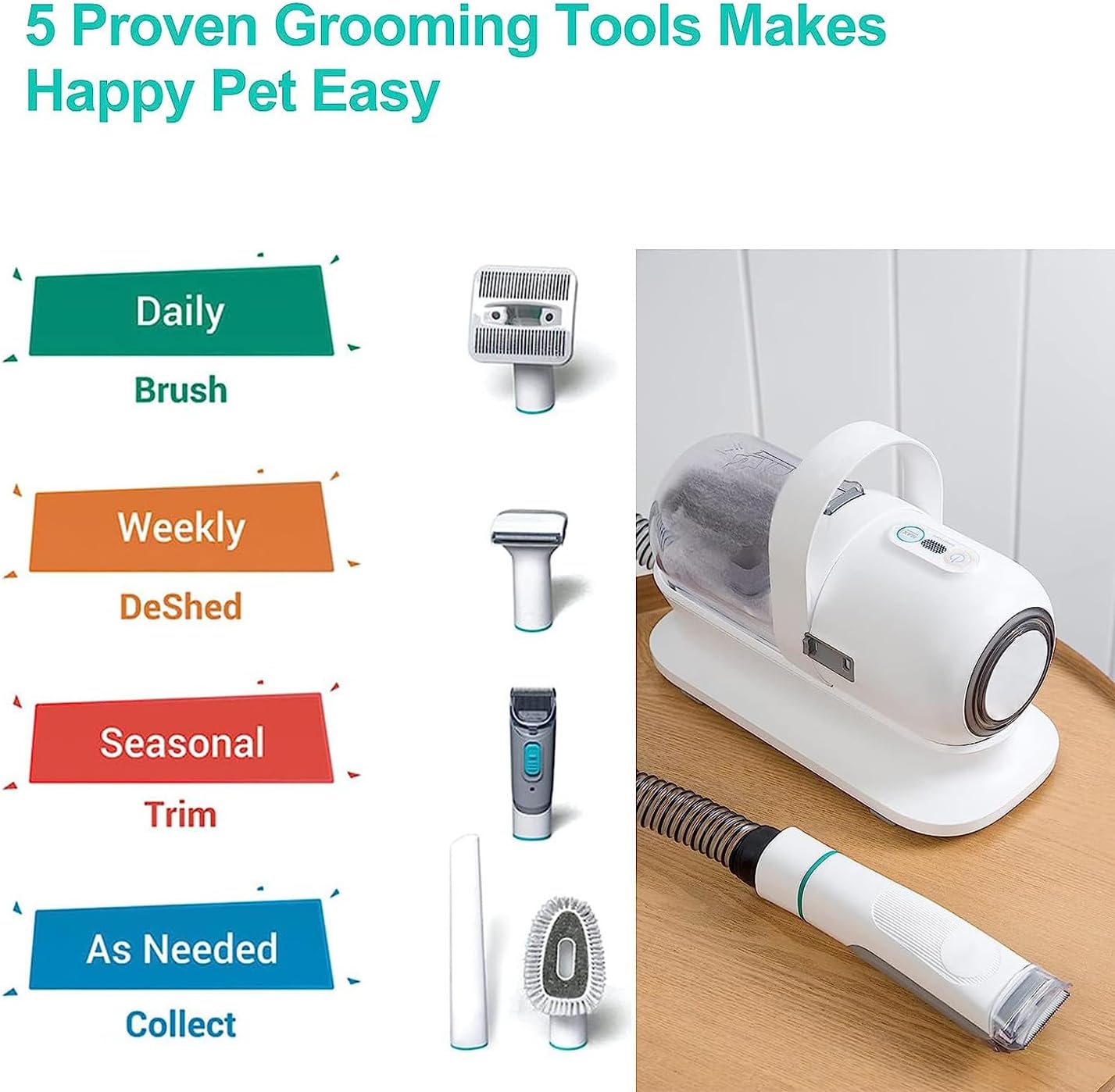 HOCC P1 Pro Pet Grooming Kit & Vacuum Suction. - HOCC