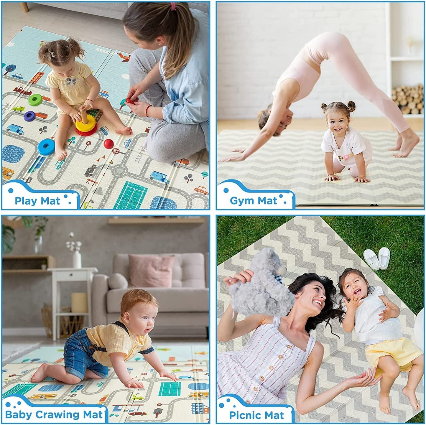  Random Foldable Waterproof Playmat with Thicken Foam - Buy Random Foldable Waterproof Playmat with Thicken Foam in Dubai - HOCC Dubai - Baby playground outdoor - Shop baby product - Shop Pet product - shop home decor and lighting in Dubai - HOCC Duba