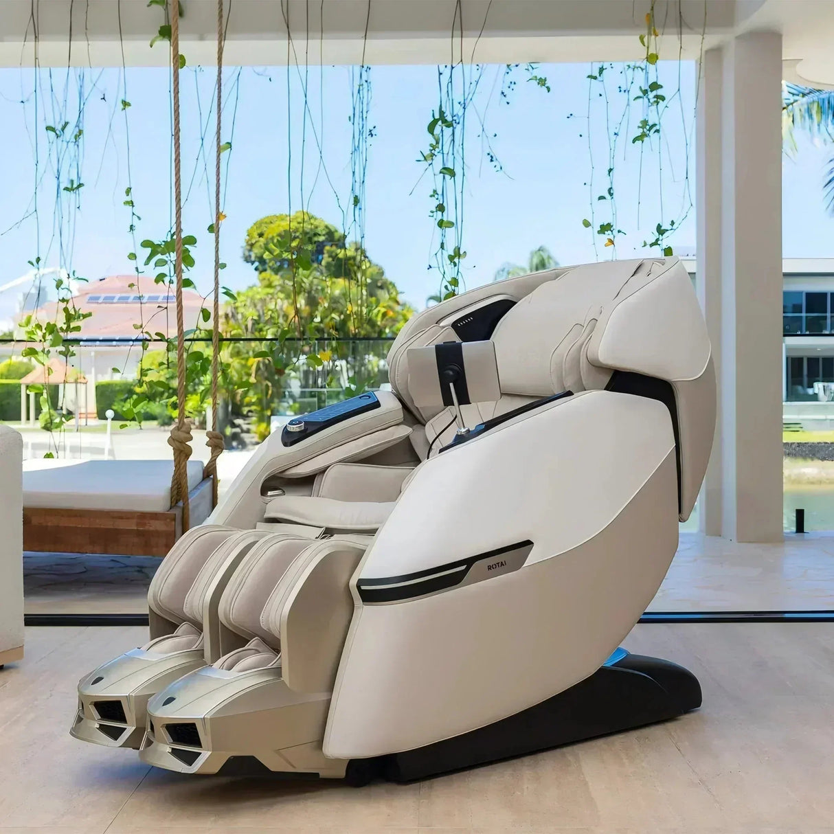Buy Affordable Advanced AI Robotic Massage Chair (Beige) in Dubai - UAE | Cheap Price Buy cheap and affordable sofas, chairs, lights, lamps, and home decor items online at factory wholesale prices in Dubai, Sharjah, Abu Dhabi, and across the UAE.