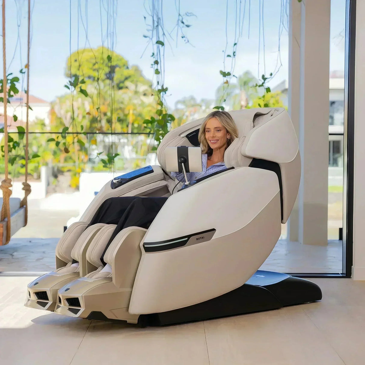 Buy Affordable Advanced AI Robotic Massage Chair (Beige) in Dubai - UAE | Cheap Price Buy cheap and affordable sofas, chairs, lights, lamps, and home decor items online at factory wholesale prices in Dubai, Sharjah, Abu Dhabi, and across the UAE.