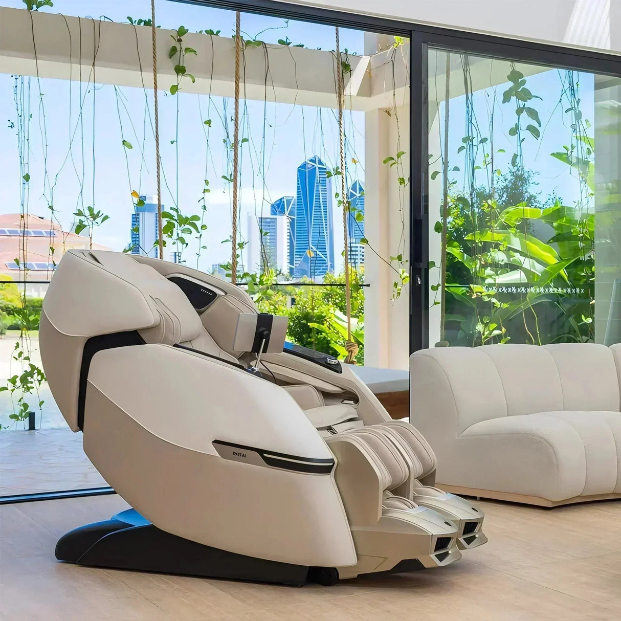 Buy Affordable Advanced AI Robotic Massage Chair (Beige) in Dubai - UAE | Cheap Price Buy cheap and affordable sofas, chairs, lights, lamps, and home decor items online at factory wholesale prices in Dubai, Sharjah, Abu Dhabi, and across the UAE.