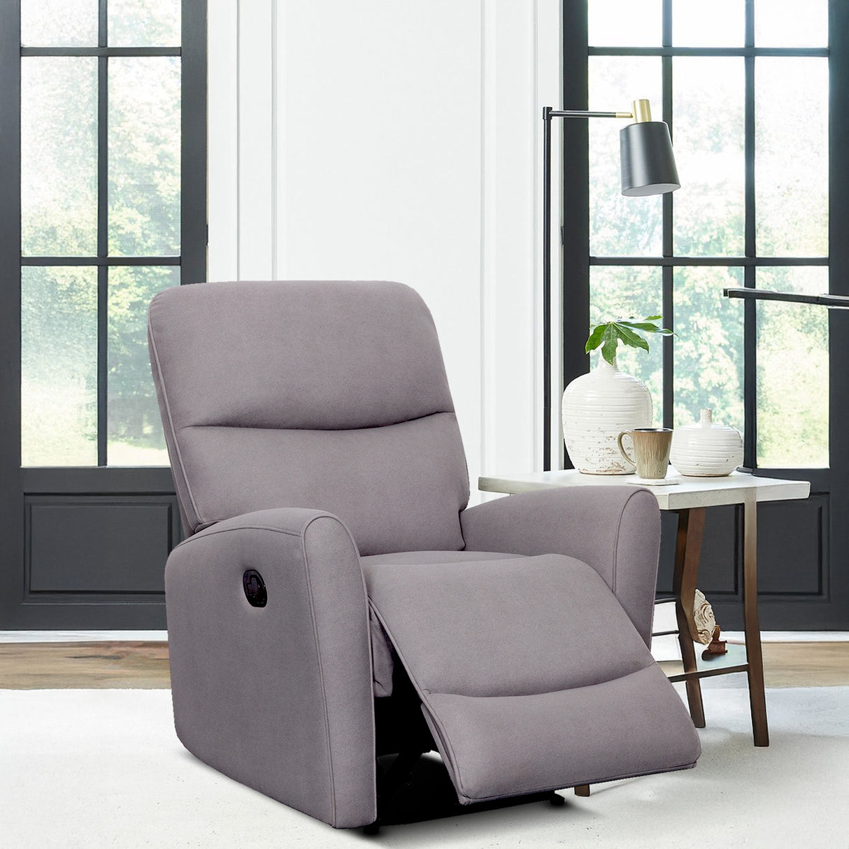 Grace Single Seater Manual Recliner - Grey