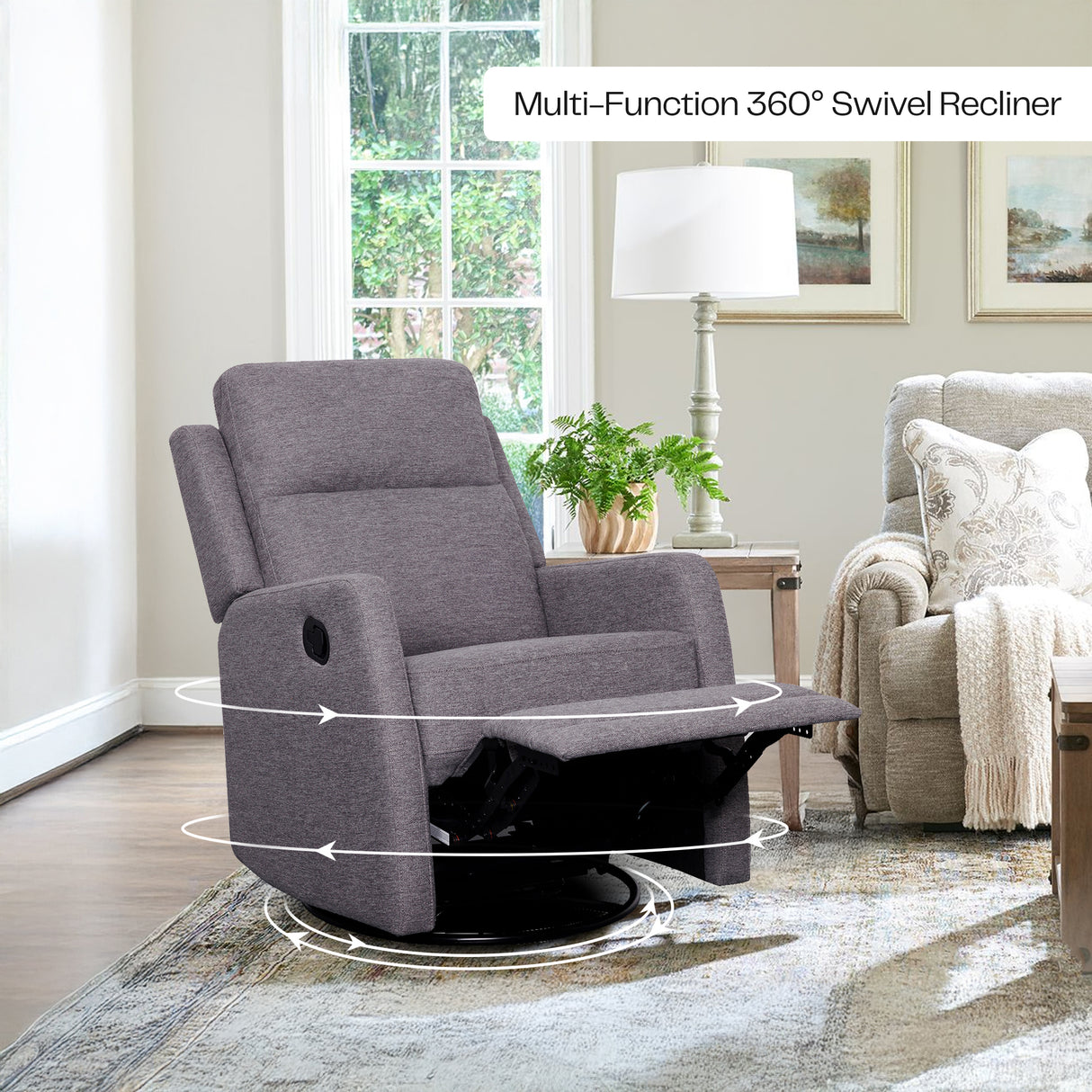 Diana Single Seater Manual Recliner - Grey