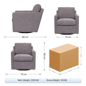 Harris Swivel Chair - Pewter