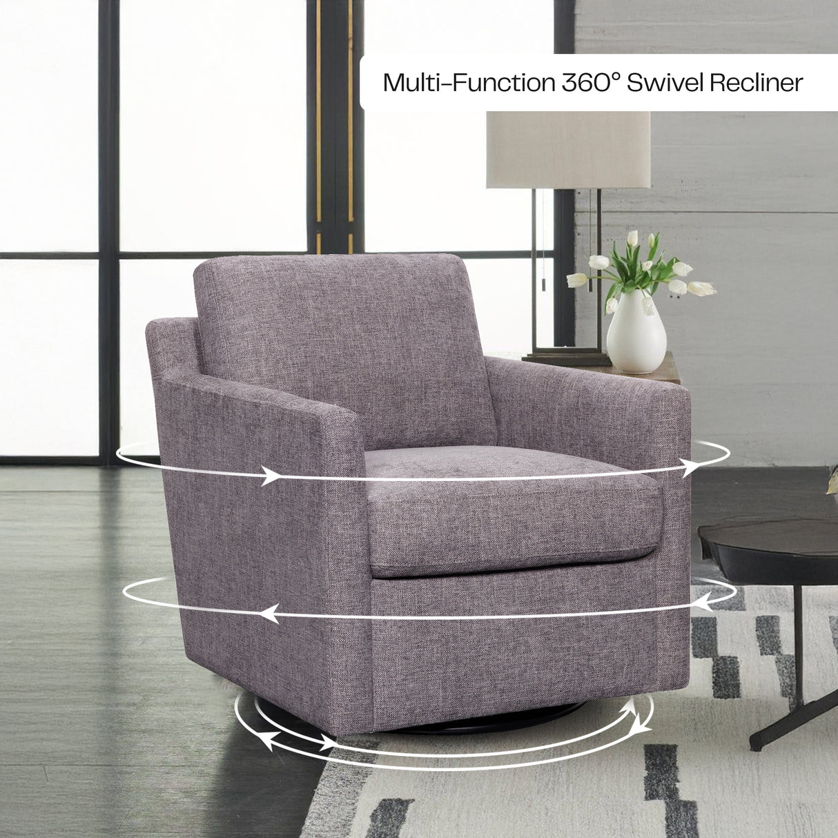 Harris Swivel Chair - Pewter