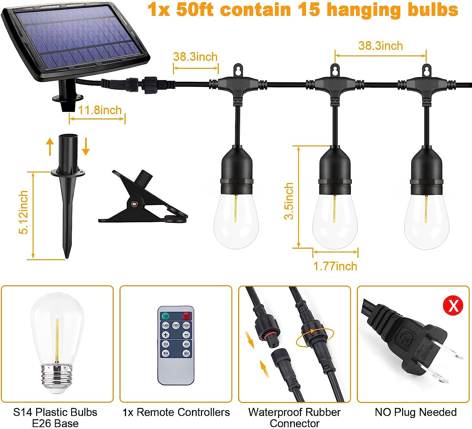 Solar String Remote Control Lights - HOCC