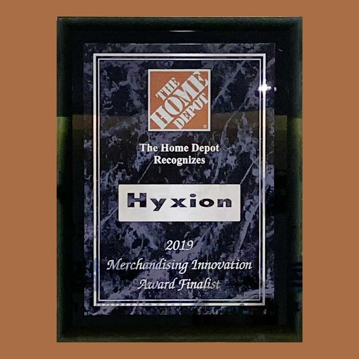 2019 The Home Depot Merchandising Innovation Award Finalist plaque recognizing Hyxion
