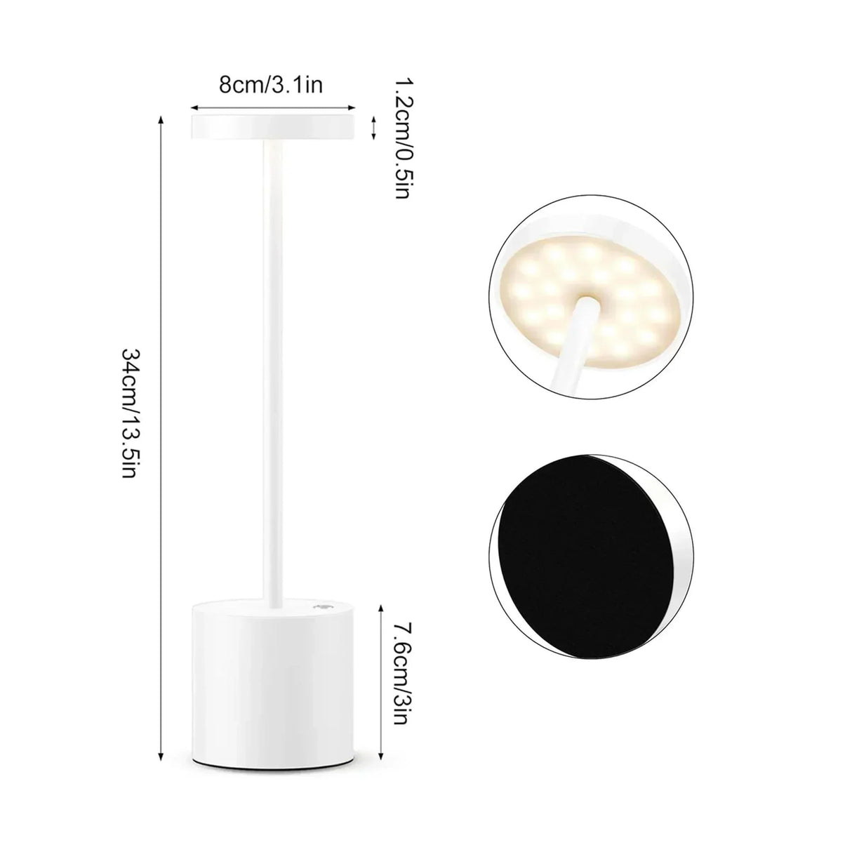 Touch Sensor Table Lamp White - HOCC