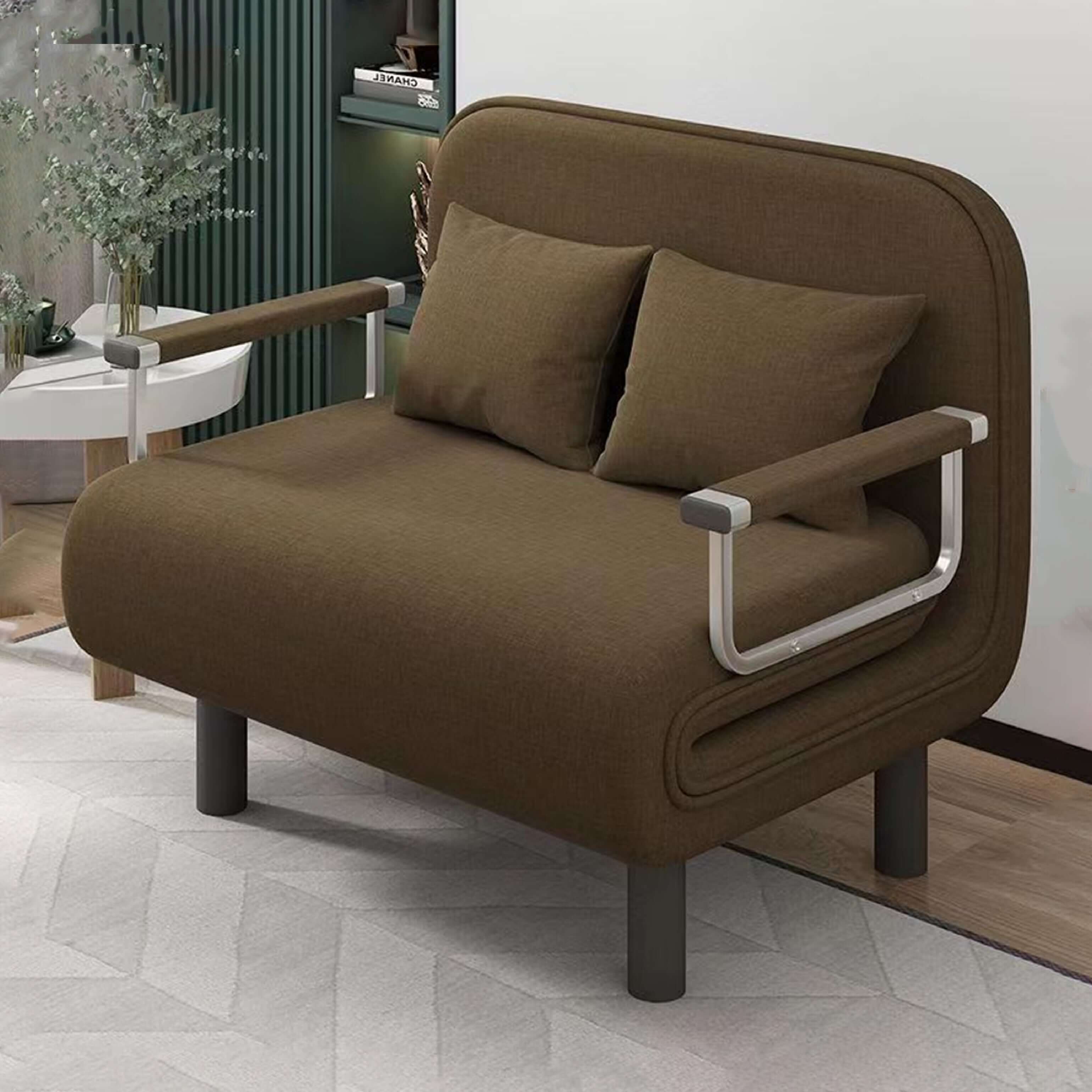 2-Seater Convertible Sofa Bed (Coffee) - HOCC