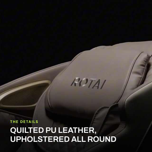 Quilted PU leather headrest with the ROTAI logo