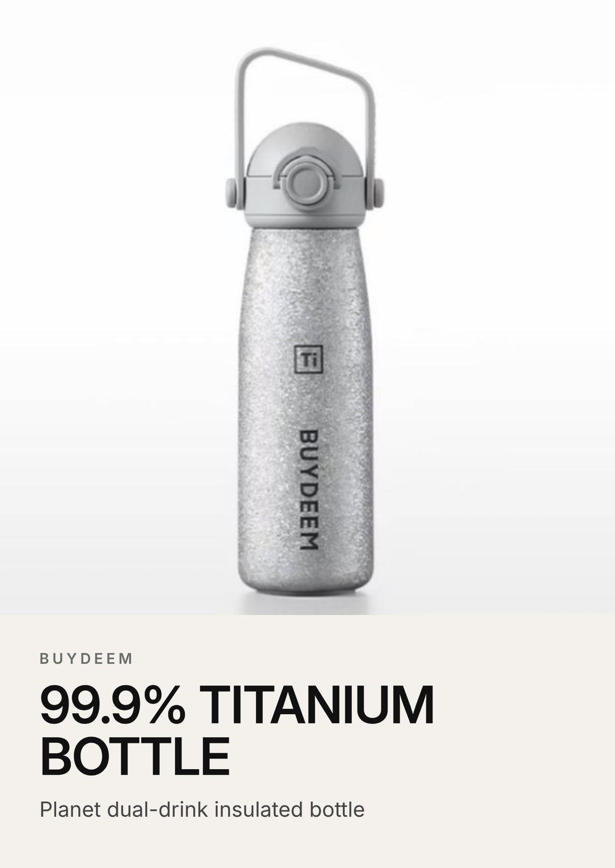 BUYDEEM Planet Pure Titanium Insulated Bottle