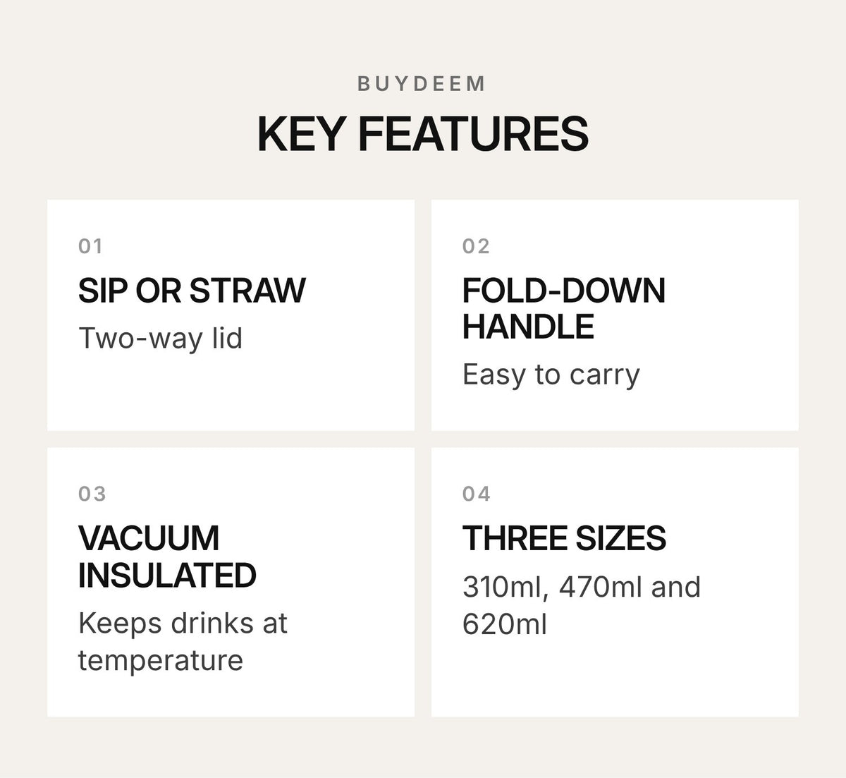 BUYDEEM Planet Pure Titanium Insulated Bottle