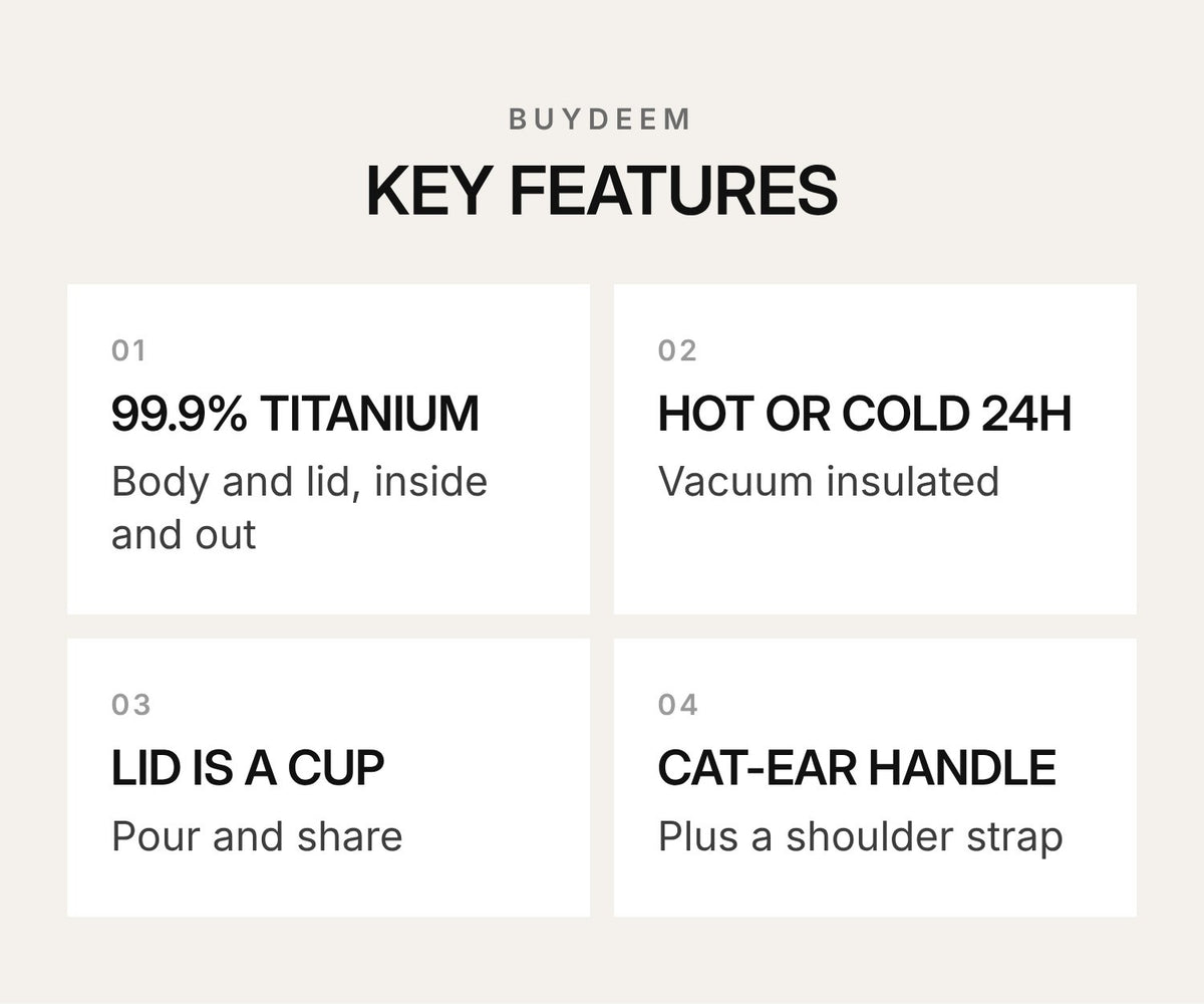 BUYDEEM Cat Pure Titanium Insulated Bottle 1050ml (T401)