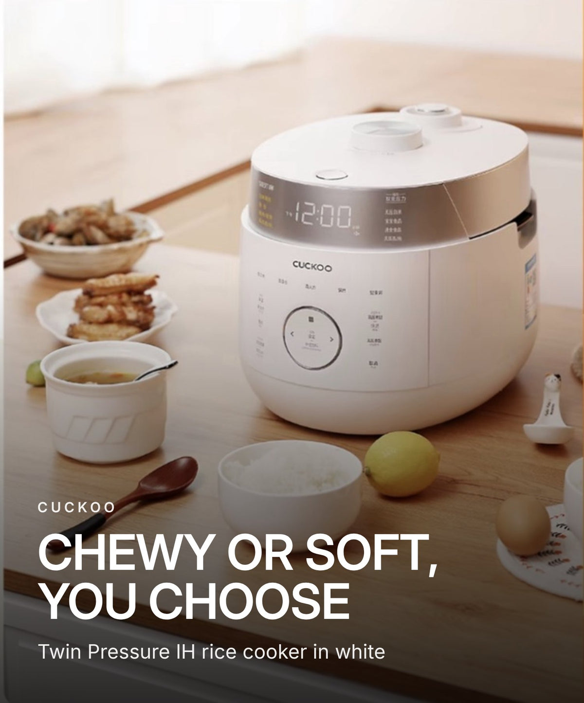 CUCKOO Twin Pressure IH Rice Cooker – White (CRP-LHTR)
