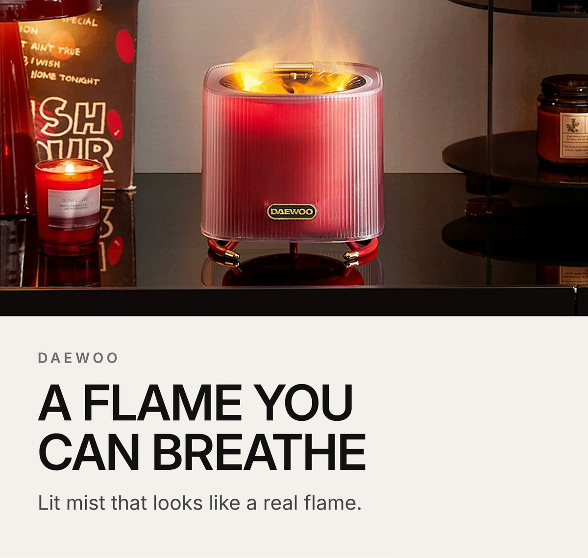 DAEWOO J21 Flame Aroma Diffuser – highlights: hero