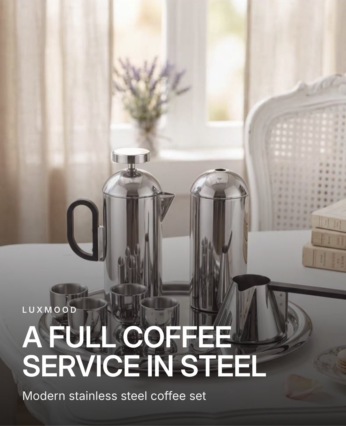 LUXMOOD Modern Stainless Steel Coffee Set