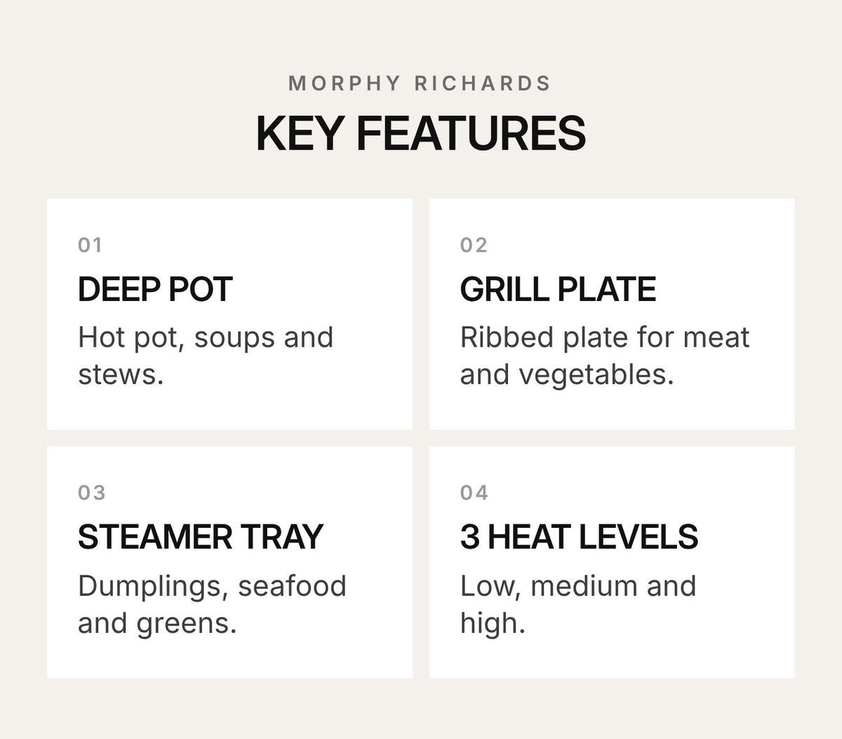 Morphy Richards MR9088 Multi-Function Cooking Pot – highlights: features