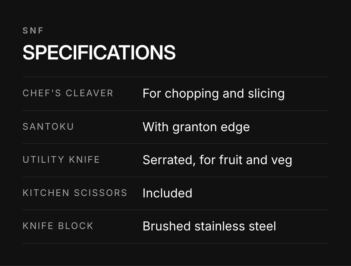 SNF GOKU MS1 5-Piece Knife Set with Block