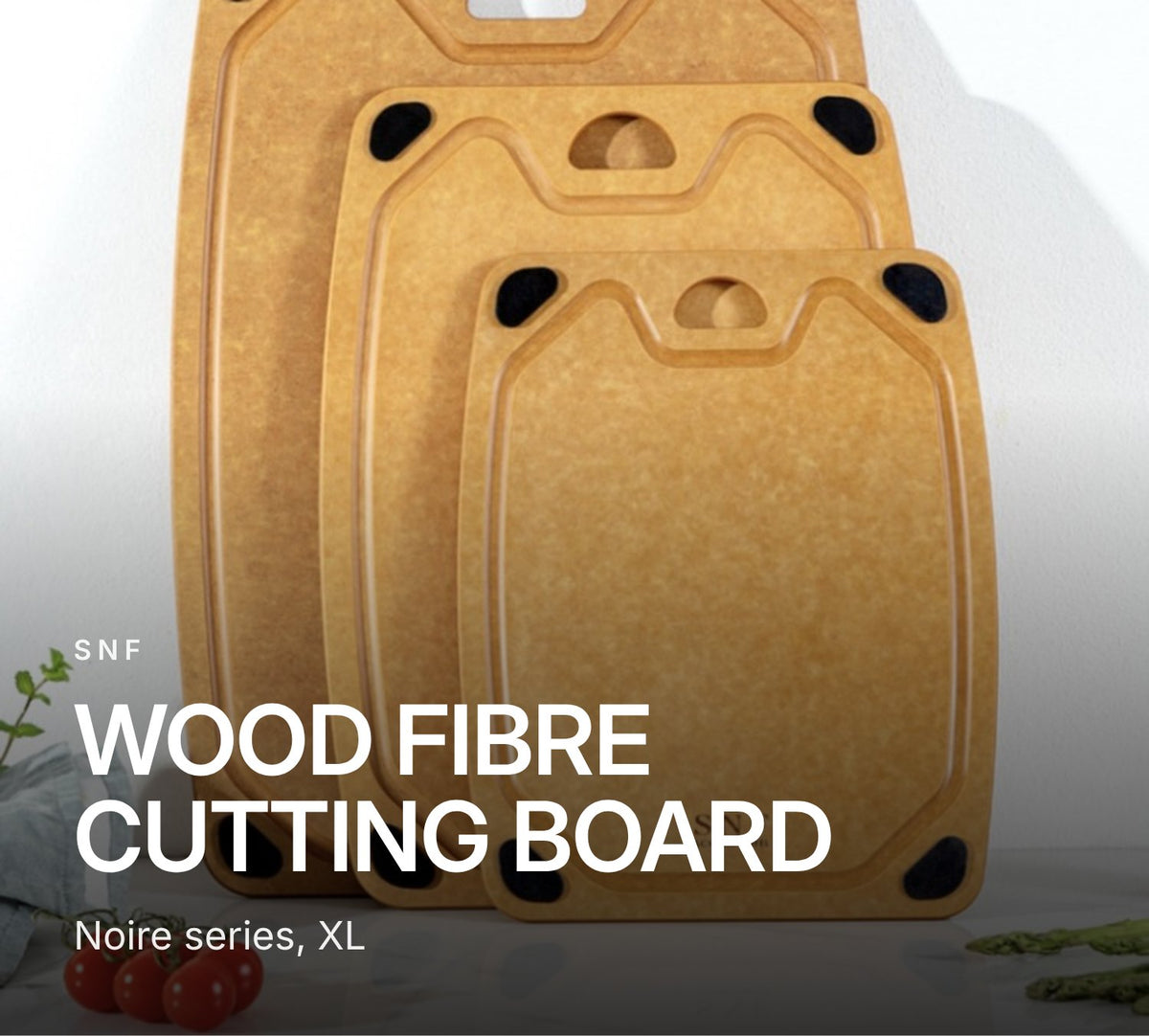 SNF Noire Wood Fibre Antibacterial Cutting Board XL
