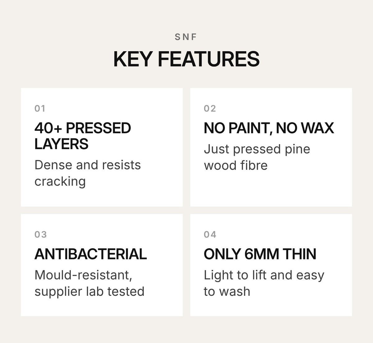 SNF Noire Wood Fibre Antibacterial Cutting Board XL