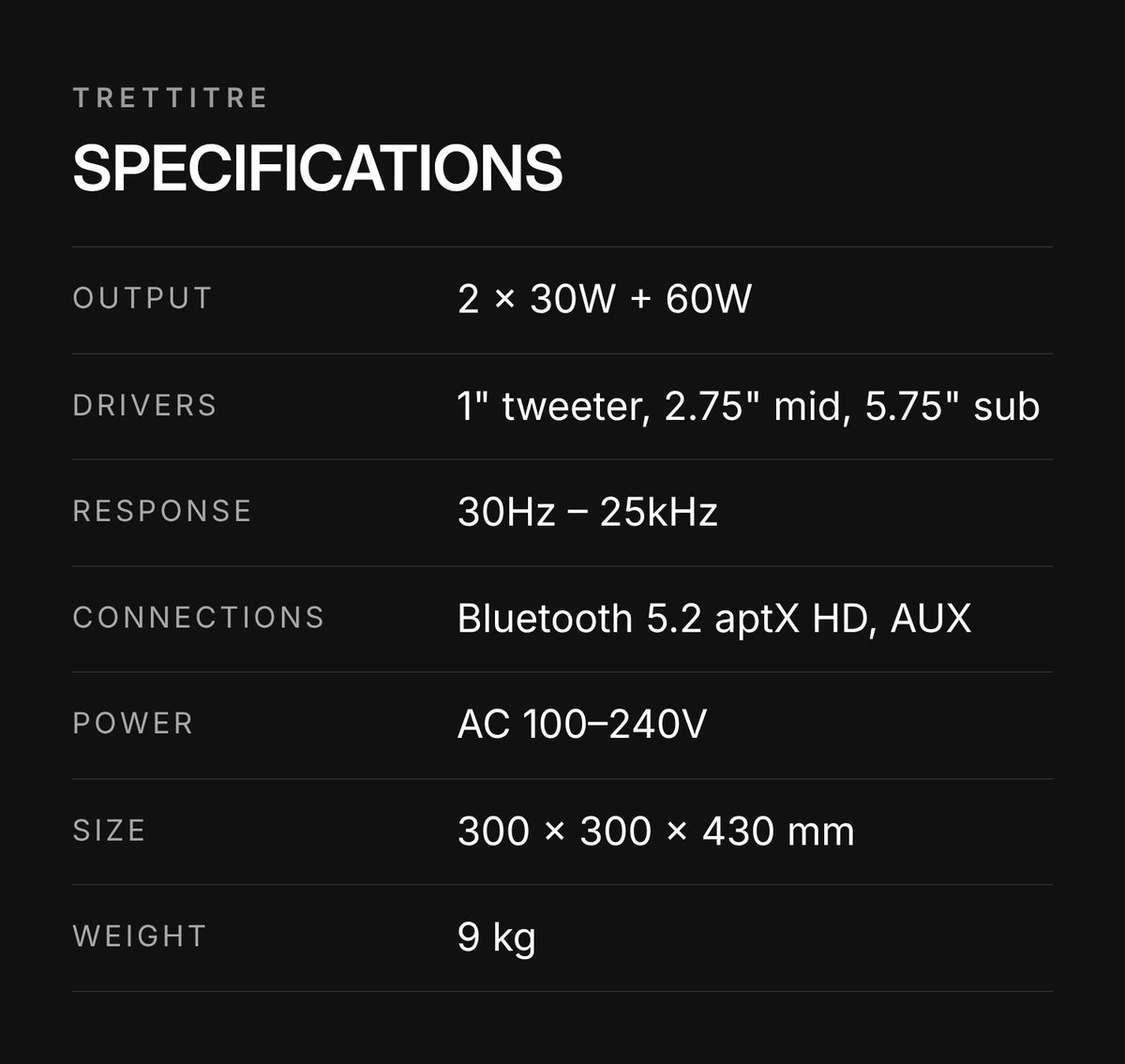 TRETTITRE TreSound1 Concrete HiFi Bluetooth Speaker