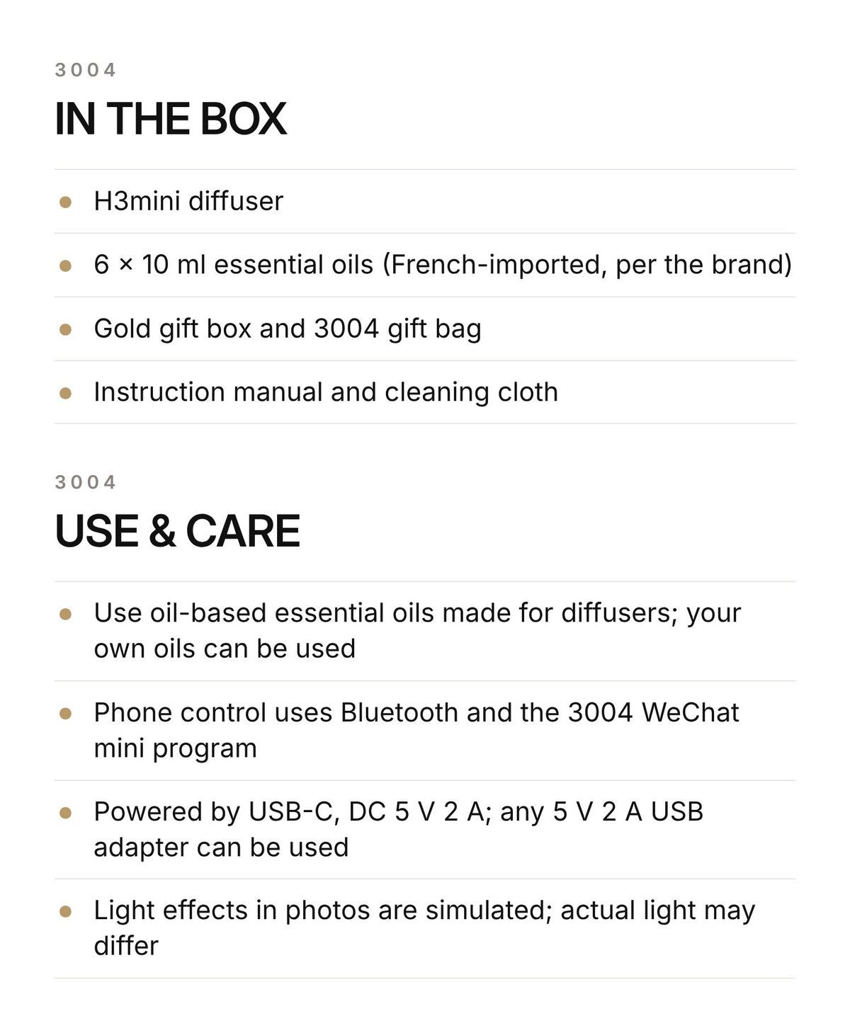 3004 H3mini Desktop Aroma Diffuser Gift Set – Lacquer White
