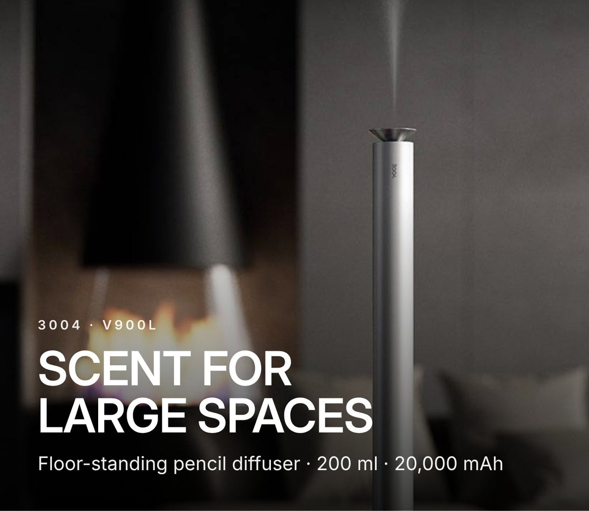 3004 V900L Floor-Standing Aroma Diffuser – Frosted Silver