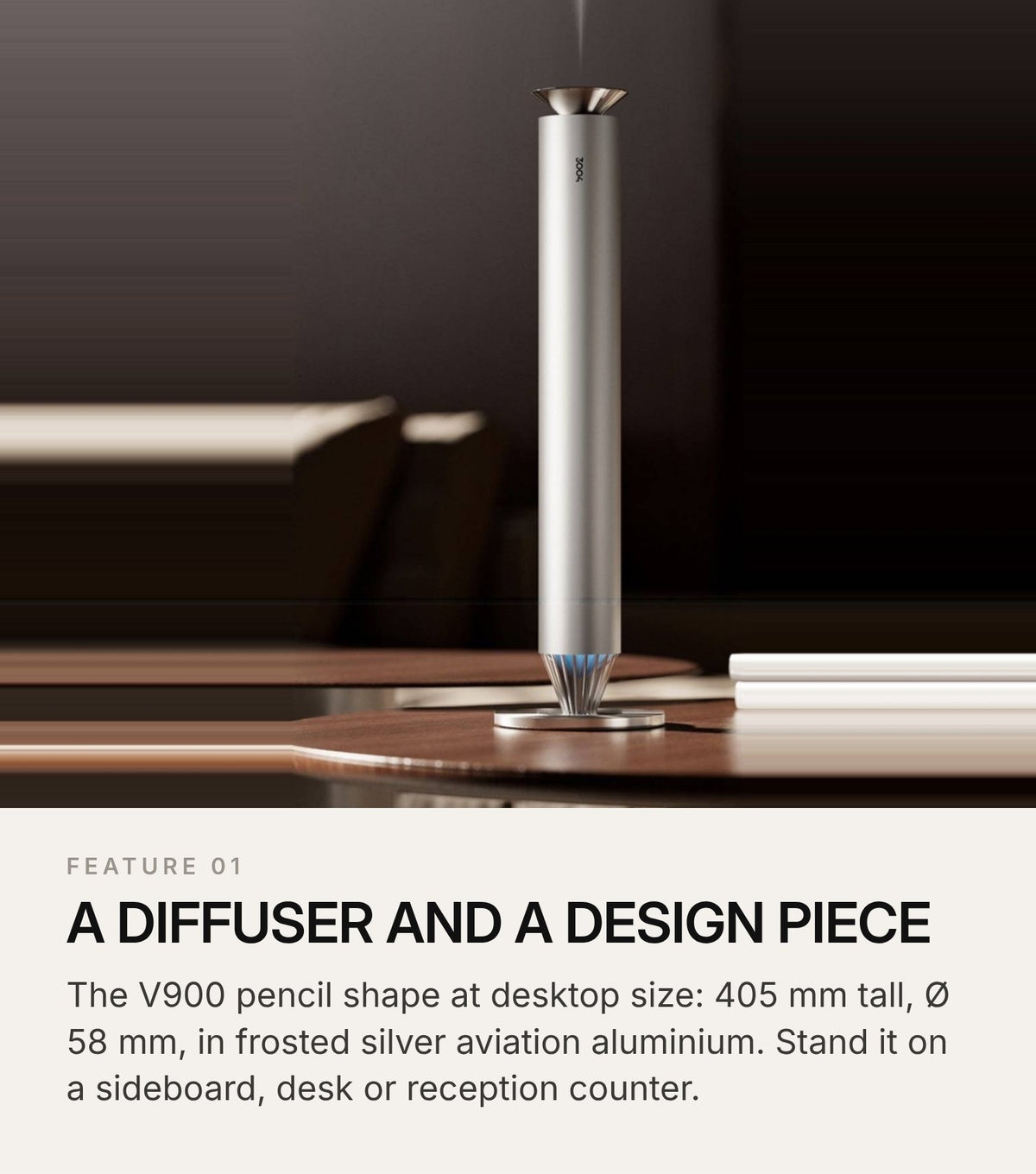 3004 V900S Desktop Aroma Diffuser – Frosted Silver