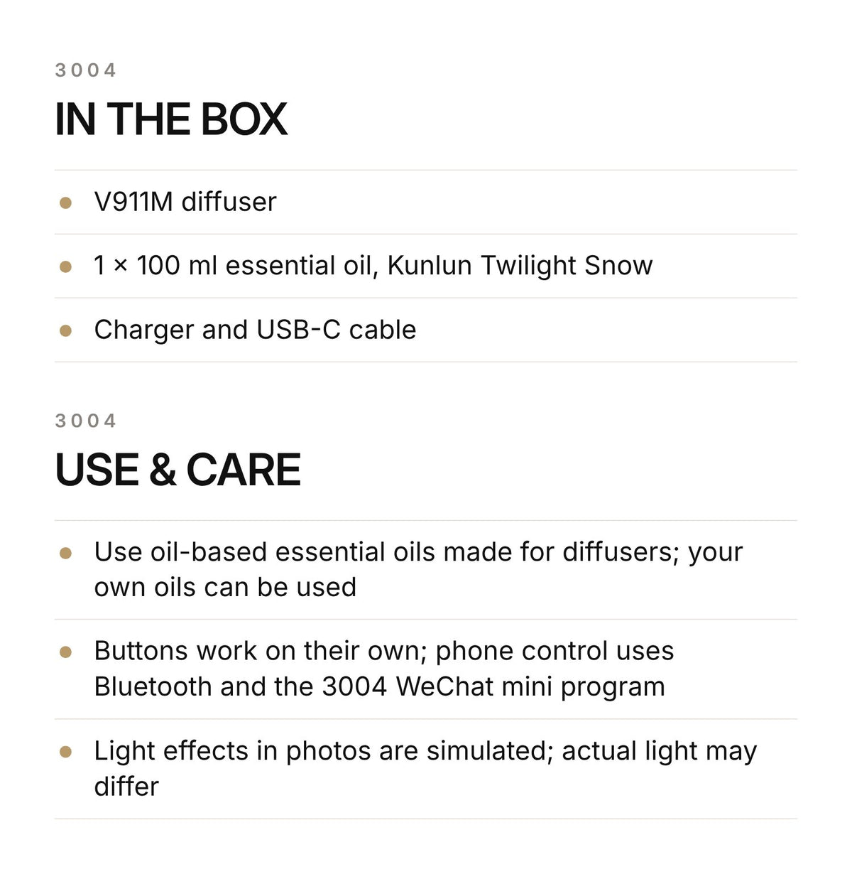 3004 V911M Floor-Standing Aroma Diffuser – Frosted Gold