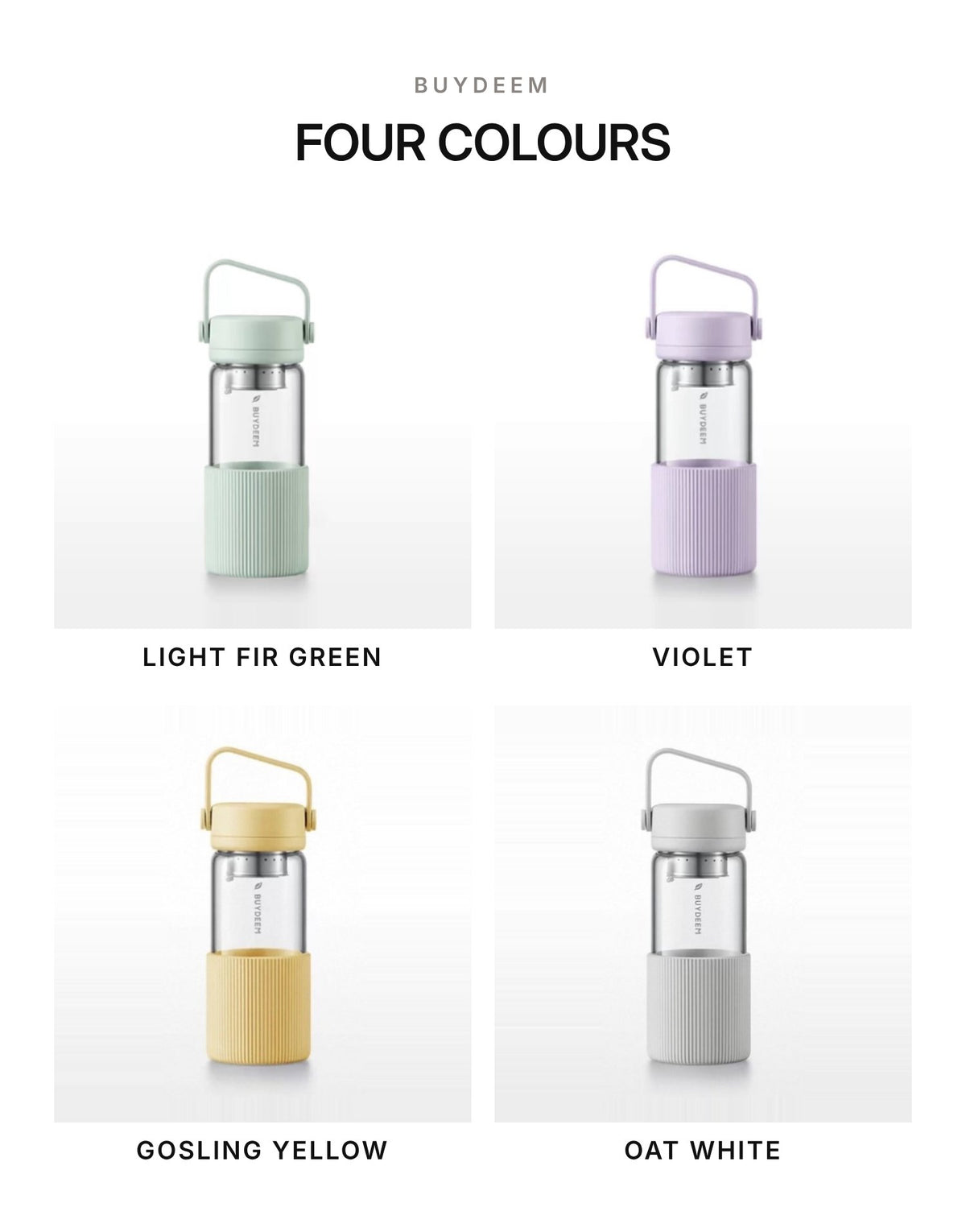 BUYDEEM DG45 Glass Tea Tumbler with Titanium Infuser 470ml