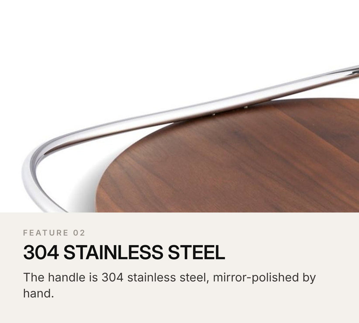 LUXMOOD Hygge Walnut & Stainless Steel Serving Tray