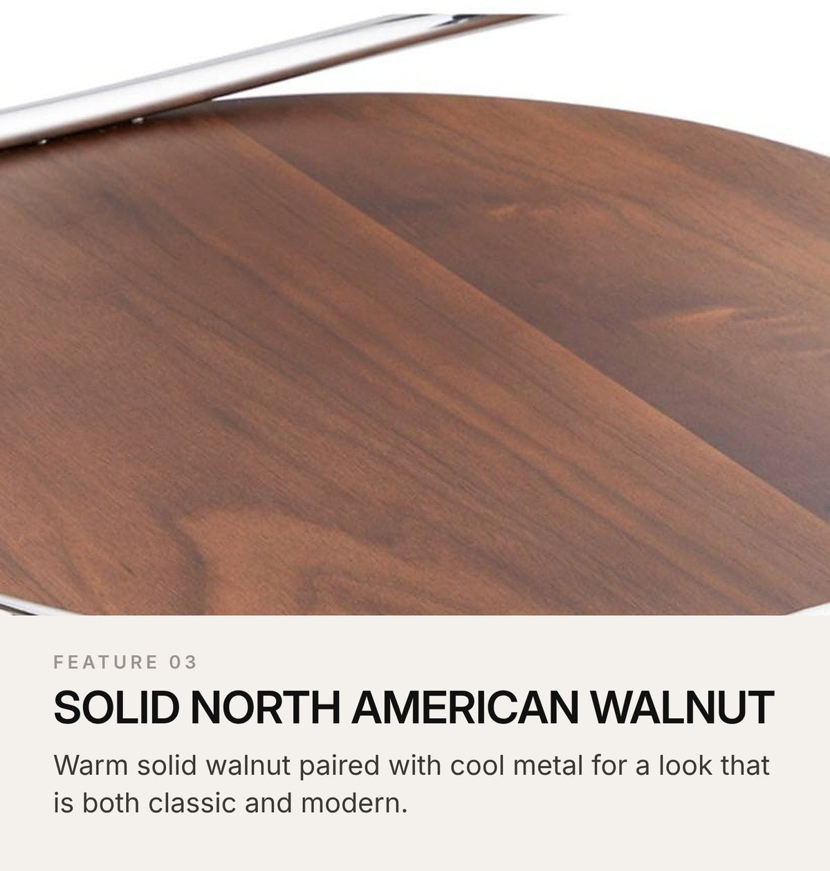 LUXMOOD Hygge Walnut & Stainless Steel Serving Tray