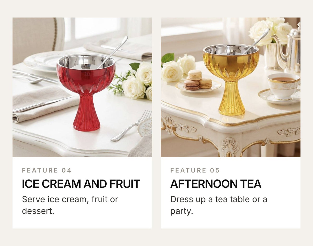 LUXMOOD Light Dessert & Ice Cream Cup with Spoon