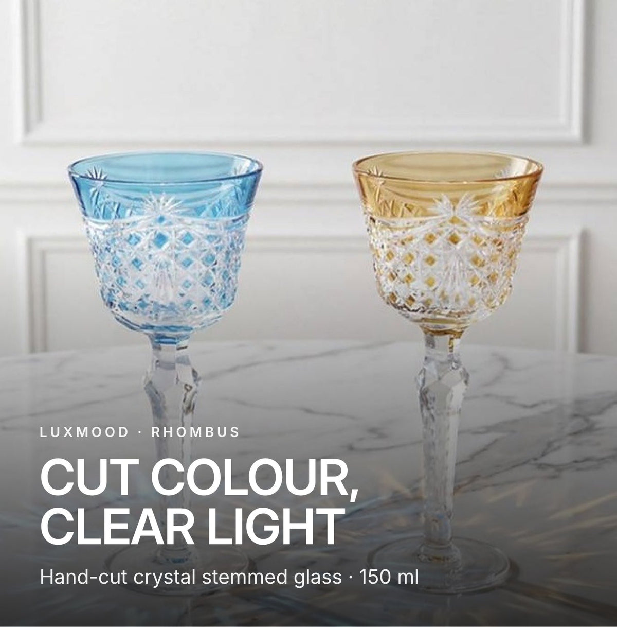 LUXMOOD Rhombus Cut Crystal Champagne Glass 150ml