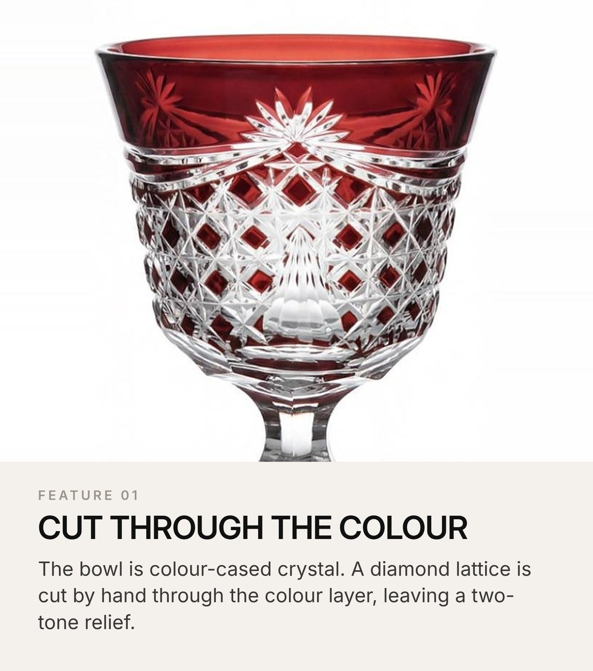 LUXMOOD Rhombus Cut Crystal Champagne Glass 150ml
