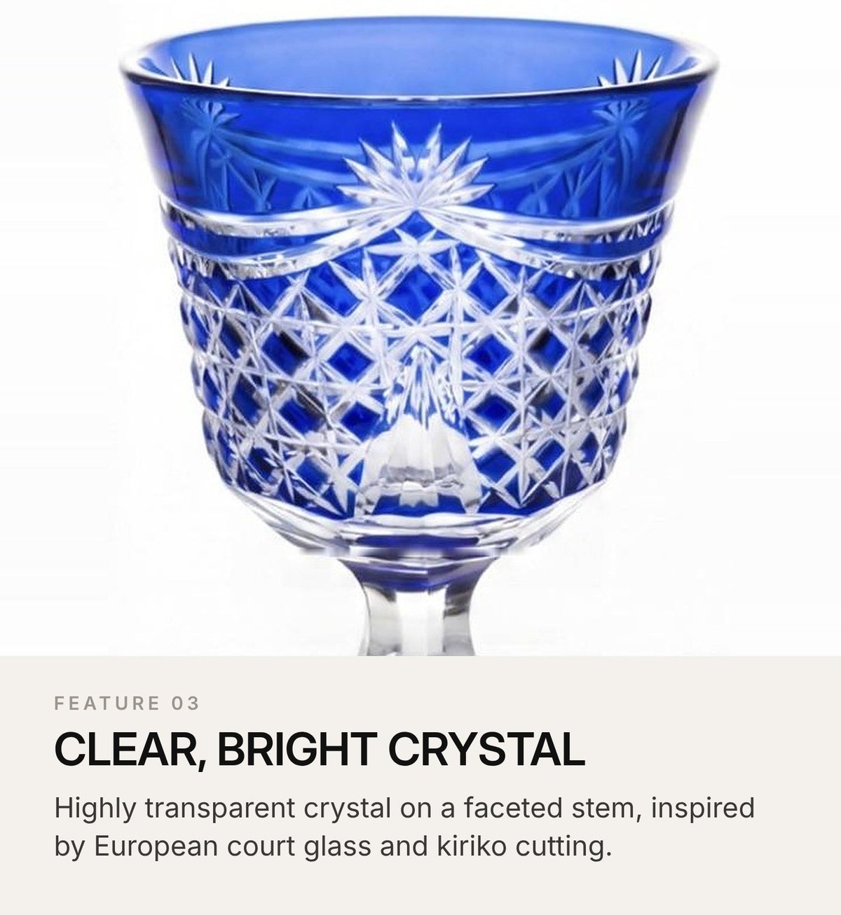 LUXMOOD Rhombus Cut Crystal Champagne Glass 150ml
