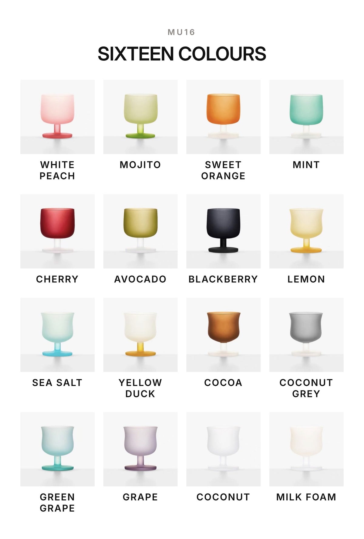 MU16 Candy Series Classic Frosted Glass Goblet