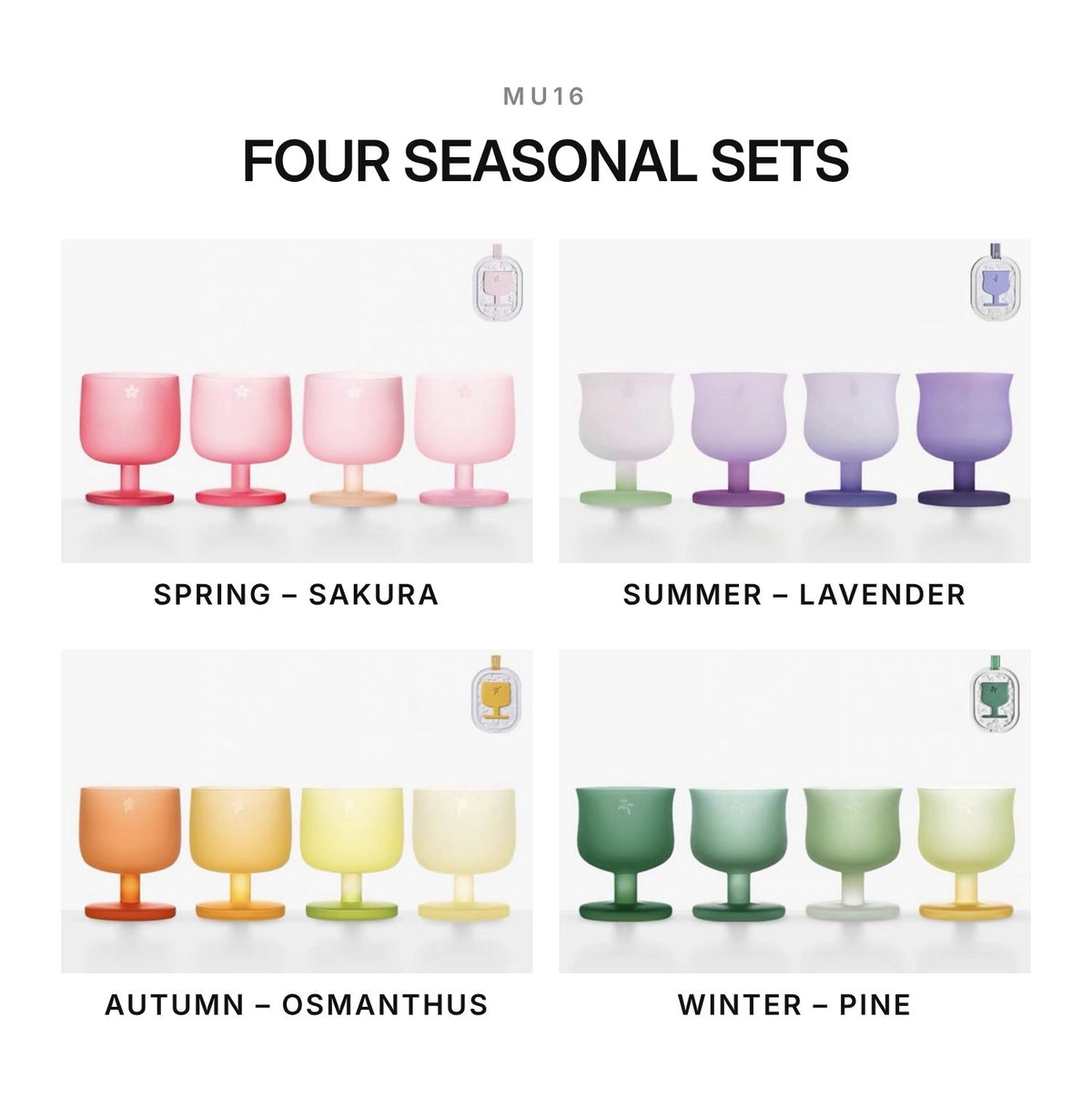 MU16 Candy Series Four Seasons Glass Set – 4 Glasses
