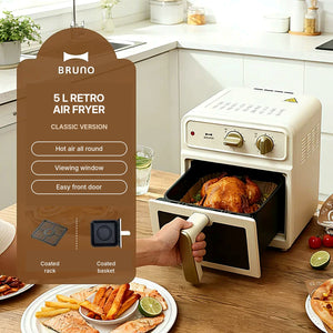 Buy BRUNO BOE129 Retro Air Fryer 5L – Ivory Online in Dubai, Abu Dhabi, UAE