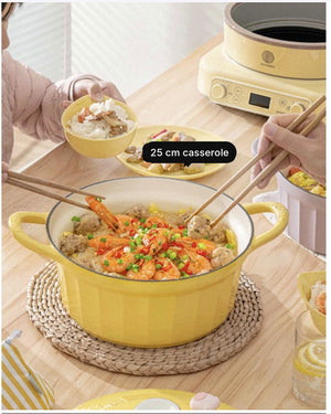 BUYDEEM CP551 Enamel Cast Iron Casserole 25cm – on the dining table