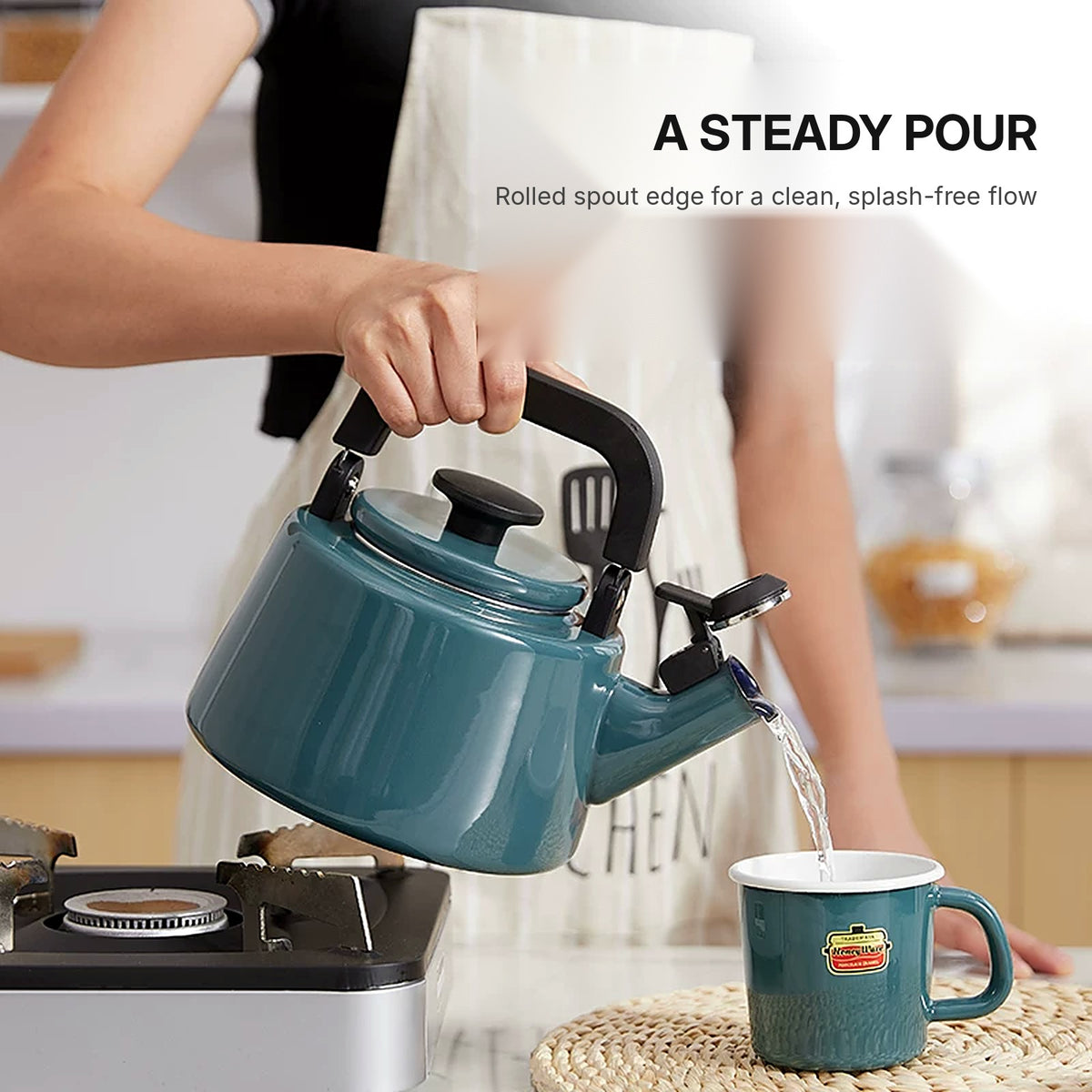 Buy FUJIHORO Enamel Whistling Kettle 2.1 L Online in Dubai, Abu Dhabi, UAE
