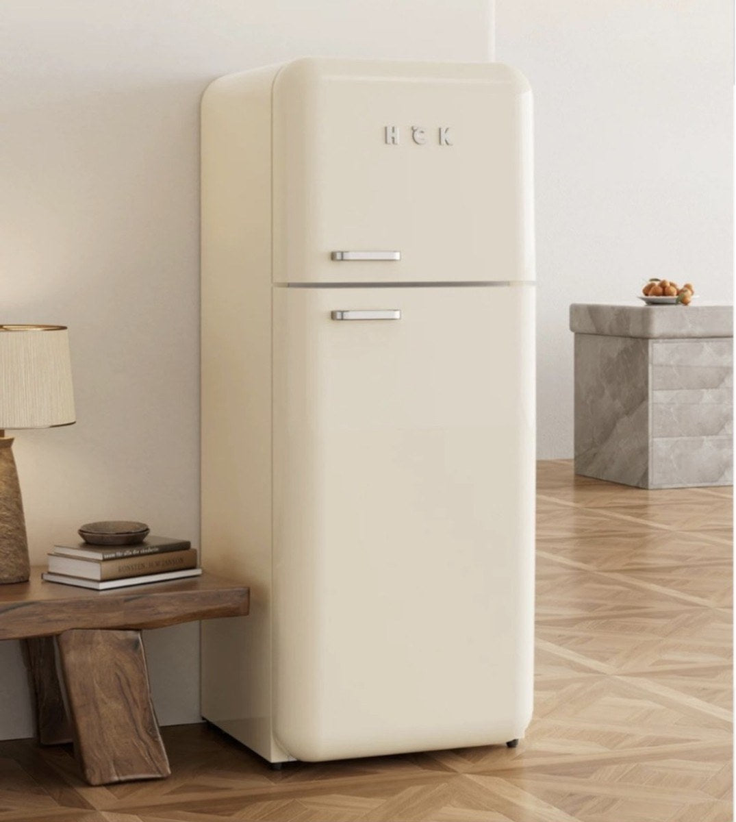 Buy HCK Retro Two-Door Refrigerator BCD-253RS – 237L Online in Dubai, Abu Dhabi, UAE