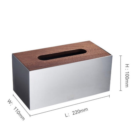 Buy LUXMOOD Cube Tissue Box – Stainless Steel & Walnut Online in Dubai, Abu Dhabi, UAE