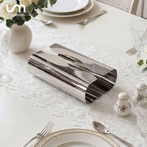 LUXMOOD Flow Stainless Steel Tissue Box – on a dining table