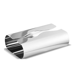 LUXMOOD Flow Stainless Steel Tissue Box – product on white, three-quarter view