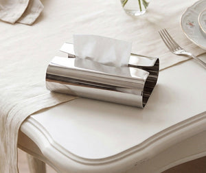 LUXMOOD Flow Stainless Steel Tissue Box – with tissues
