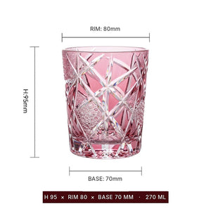 LUXMOOD Gold Flash Cut Crystal Glass 270ml – dimensions