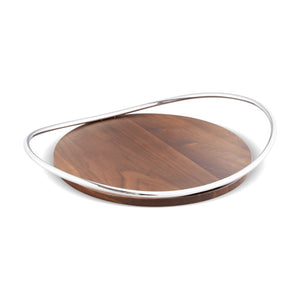 Buy LUXMOOD Hygge Walnut & Stainless Steel Serving Tray Online in Dubai, Abu Dhabi, UAE